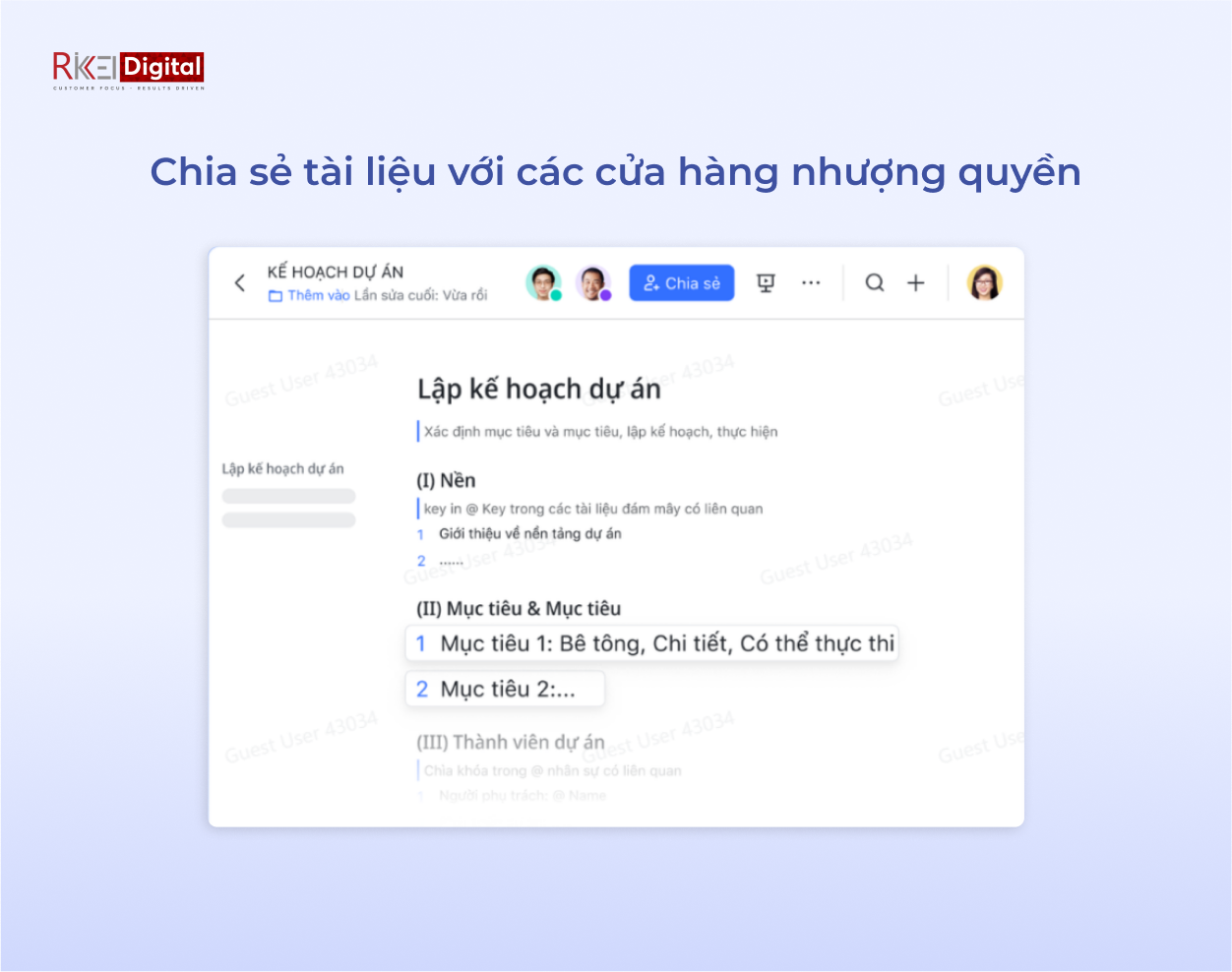 dùng lark docs để làm việc với các đối tác nhượng quyền việt nam